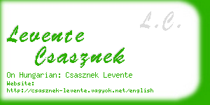 levente csasznek business card